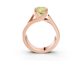Rose gold Modern Tension Set Fancy Yellow Princess  Solitaire Wide Band Ring_20