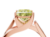 Rose gold Modern Tension Set Fancy Yellow Princess  Solitaire Wide Band Ring_21