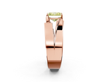 Rose gold Modern Tension Set Fancy Yellow Radiant  Solitaire Wide Band Ring_95
