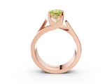 Rose gold Modern Tension Set Fancy Yellow Radiant  Solitaire Wide Band Ring_96