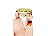 Rose gold Modern Tension Set Fancy Yellow Radiant  Solitaire Wide Band Ring_98
