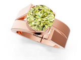 Rose gold Modern Tension Set Fancy Yellow Round  Solitaire Wide Band Ring_18