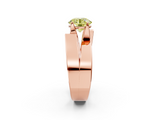 Rose gold Modern Tension Set Fancy Yellow Round  Solitaire Wide Band Ring_19