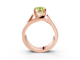 Rose gold Modern Tension Set Fancy Yellow Round  Solitaire Wide Band Ring_20