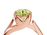 Rose gold Modern Tension Set Fancy Yellow Round  Solitaire Wide Band Ring_21