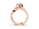 Rose gold Modern Tension Set Heart Solitaire Wide Band Ring_144