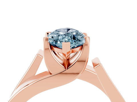 Rose gold Modern Tension Set Marquise Cut Aquamarine Solitaire Wide Band Ring_4