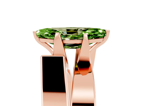 Rose gold Modern Tension Set Marquise Cut Peridot Solitaire Wide Band Ring_5