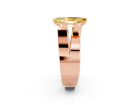 Rose gold Modern Tension Set Marquise Cut Yellow Sapphire Solitaire Wide Band Ring_14