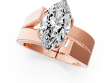Rose gold Modern Tension Set Marquise Solitaire Wide Band Ring_155