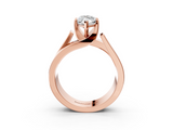 Rose gold Modern Tension Set Marquise Solitaire Wide Band Ring_157