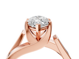 Rose gold Modern Tension Set Marquise Solitaire Wide Band Ring_158