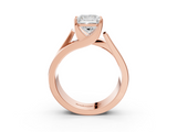 Rose gold Modern Tension Set Princess Solitaire Wide Band Ring_127