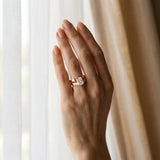 Rose gold Modern Tension Set Radiant Cut Diamond Solitaire Wide Band Ring_12