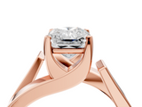 Rose gold Modern Tension Set Radiant Solitaire Wide Band Ring_167