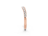 Rose gold Moissanite Pavé Curved Wedding Band_8
