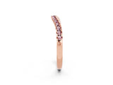 Rose gold Morganite Pavé Curved Wedding Band_8