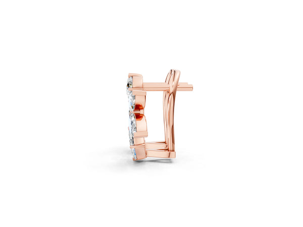 Rose gold Multi-Shape Diamond Cluster Stud Earrings