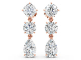 Rose gold Multi-Shape Diamond Drop Earring