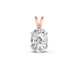 Rose gold Old Mine Cushion Diamond Solitaire Pendant with Four Prong Setting_6