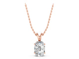 Rose gold Old Mine Cushion Diamond Solitaire Pendant with Four Prong Setting_7