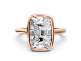 Rose gold Old Mine Elongated Cushion Diamond Bezel Set Ring_17