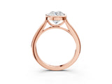 Rose gold Old Mine Elongated Cushion Diamond Bezel Set Ring_20