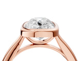 Rose gold Old Mine Elongated Cushion Diamond Bezel Set Ring_21
