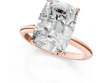 Rose gold Old Mine Elongated Cushion Diamond Classic Band Four Prong Solitaire Ring_18