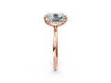 Rose gold Old Mine Elongated Cushion Diamond Classic Band Four Prong Solitaire Ring_19