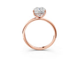 Rose gold Old Mine Elongated Cushion Diamond Classic Band Four Prong Solitaire Ring_20
