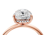 Rose gold Old Mine Elongated Cushion Diamond Classic Band Four Prong Solitaire Ring_21