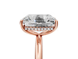 Rose gold Old Mine Elongated Cushion Diamond Classic Band Four Prong Solitaire Ring_22
