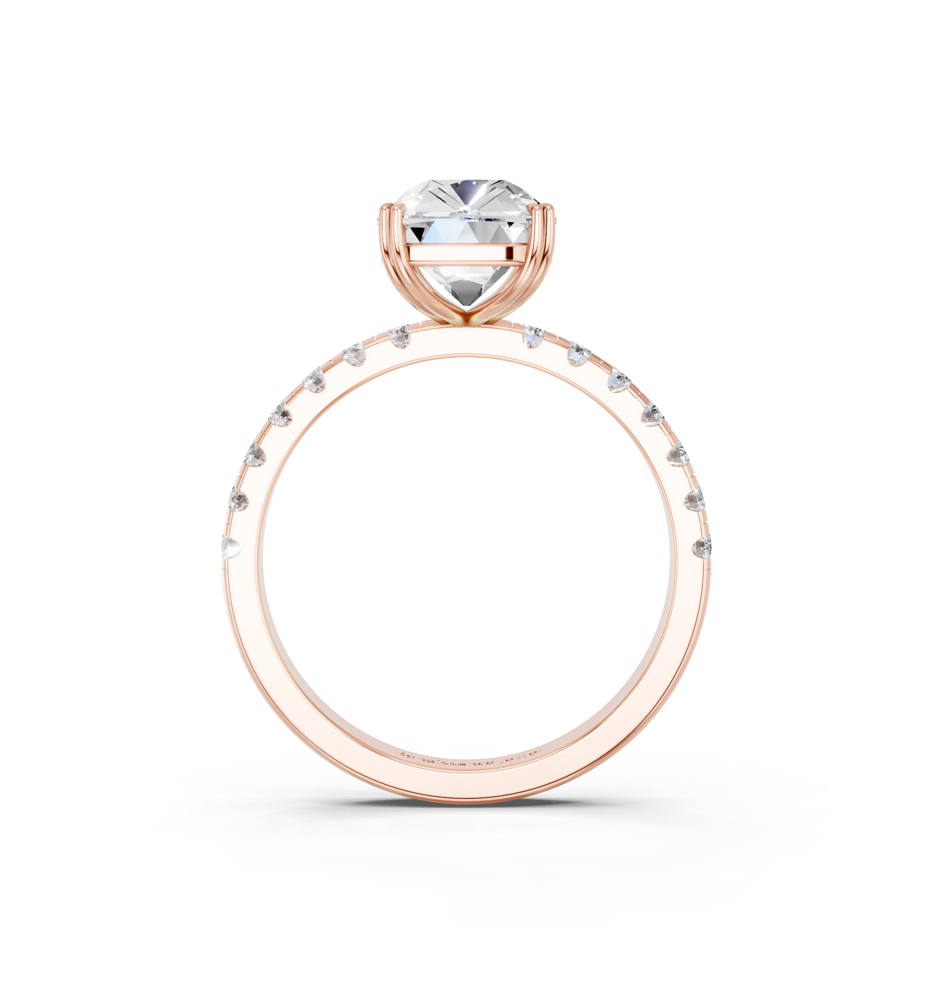 Rose gold Old Mine Elongated Cushion Diamond Pave Band Ring_20