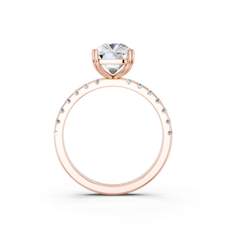 Rose gold Old Mine Elongated Cushion Diamond Pave Band Ring_20