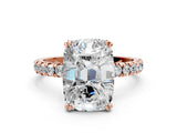 Rose gold Old Mine Elongated Cushion Diamond Pave Band Ring_35