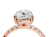 Rose gold Old Mine Elongated Cushion Diamond Pave Band Ring_39