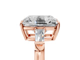 Rose gold Old Mine Elongated Cushion Diamond with Side Tapered Baguette Three Stone Ring_39