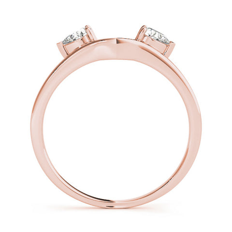 Rose gold Open Band Pear Cut Prong Set Diamond Ring 1