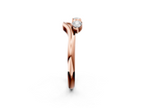 Rose gold Open Band Pear Cut Prong Set Diamond Ring_89
