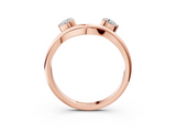 Rose gold Open Band Pear Cut Prong Set Diamond Ring_90