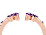 Rose gold Open Marquise Cluster Amethyst Band with Prong Setting_10