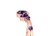 Rose gold Open Marquise Cluster Amethyst Band with Prong Setting_11