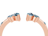 Rose gold Open Marquise Cluster Aquamarine Band with Prong Setting_10