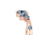Rose gold Open Marquise Cluster Aquamarine Band with Prong Setting_11