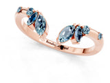 Rose gold Open Marquise Cluster Aquamarine Band with Prong Setting_7