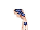 Rose gold Open Marquise Cluster Blue Sapphire Band with Prong Setting_11