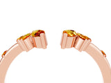 Rose gold Open Marquise Cluster Citrine Band with Prong Setting_10
