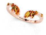 Rose gold Open Marquise Cluster Citrine Band with Prong Setting_7