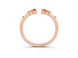 Rose gold Open Marquise Cluster Citrine Band with Prong Setting_9